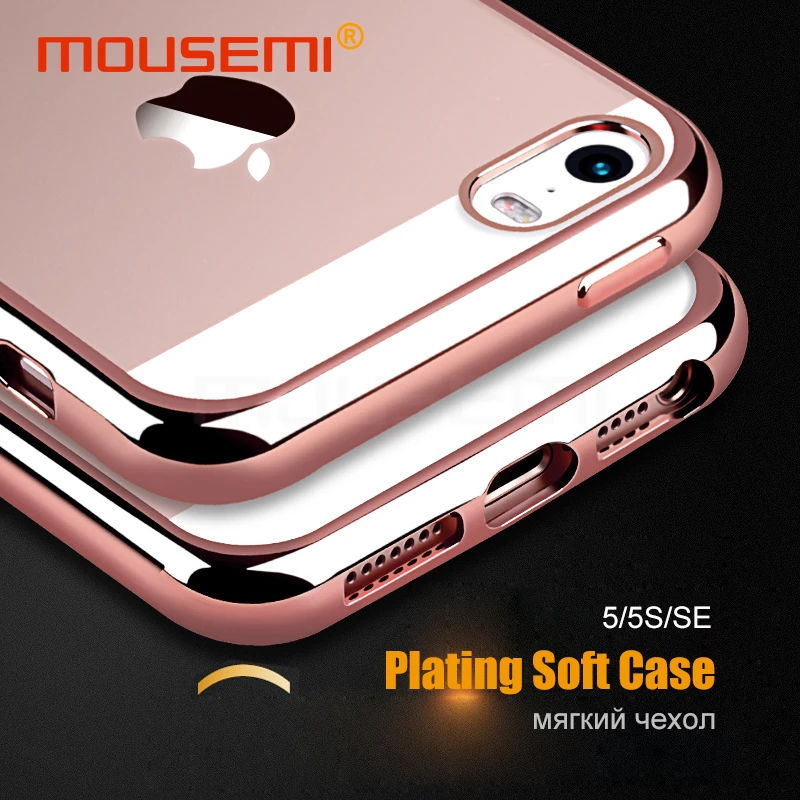 

MOUSEMI Plating Cases For iPhone 5 5s se Case Cute Silicone Transparent Full Cover For iPhone 5s 5 Coque se 5S For iPhone Case