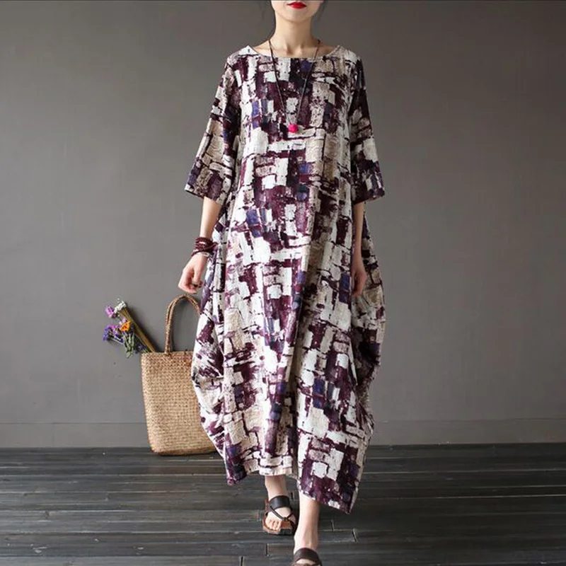 Women Summer Dress 2017 New Fashion Summer Dress Plus Size Women Clothing Loose Casual Women Dress Cotton Dress Vestidos