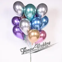 10 stücke 11 Zoll NEUE Metallic Latex Ballons Starke Pearly Metall Chrom Legierung Farben Foto Hochzeit Party Dekoration Luftballons