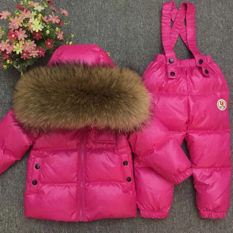 Г. Детский лыжный костюм для маленьких мальчиков на русскую зиму Детская куртка на утином пуху для девочек, пальто, комбинезоны теплая куртка детский комплект для девочек