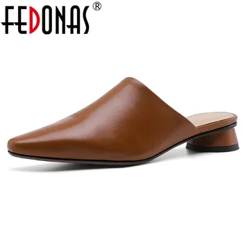 

FEDONAS New Women Top Quality Genuine Leather Classic Design Fashion Pumps Concise Casual Shoes Woman Spring Summer Shoes