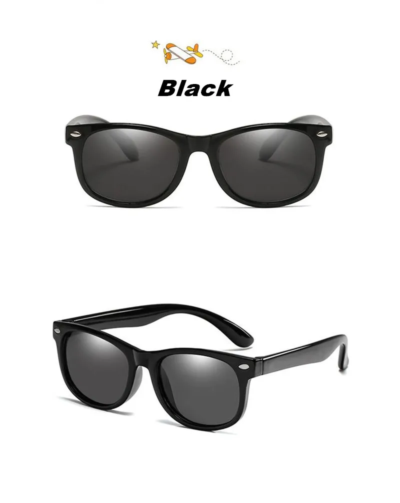 Отбеливающая серия CHUN Дети поляризованные солнцезащитные очки для женщин TR90 для маленьких мальчиков и девочек Солнцезащитные очки силиконовые защитные очки подарок для детей Детские UV400 очки M162 - Цвет линз: Black