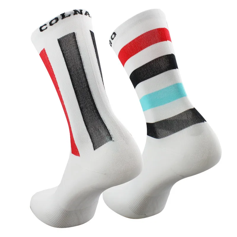Мужские высококачественные профессиональные брендовые велосипедные спортивные носки, защищающие ноги, дышащие впитывающие носки для велосипедистов, велосипедные носки - Color: black