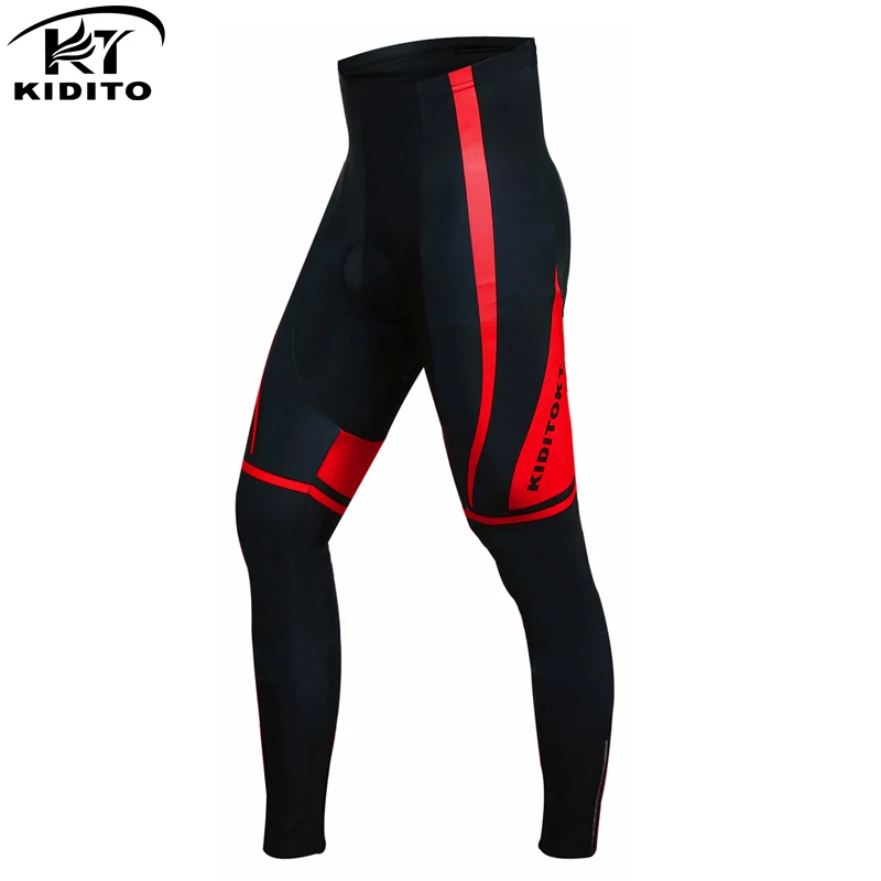 KIDITOKT Pro сохраняет тепло Велоспорт термальные брюки анти-УФ Горные штаны для велоспорта с 3D Противоскользящий гелевый мягкий для мужчин - Цвет: Red Pants only