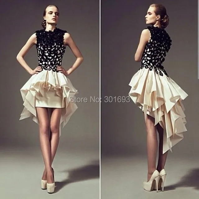 Black Lace Prom Dress Cream