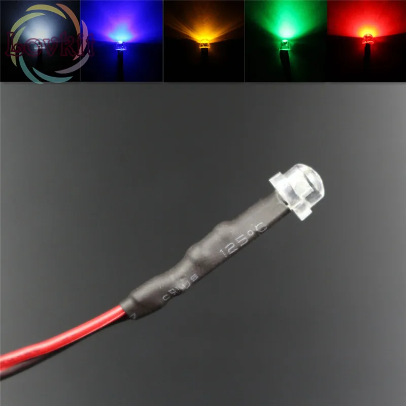 

20pcs/lot 4.8mm Straw Hat 12v DC 20cm Pre-Wired 9 Colors Optional LED Emitting Diode For automotive Light Toy DIY Hot SALE
