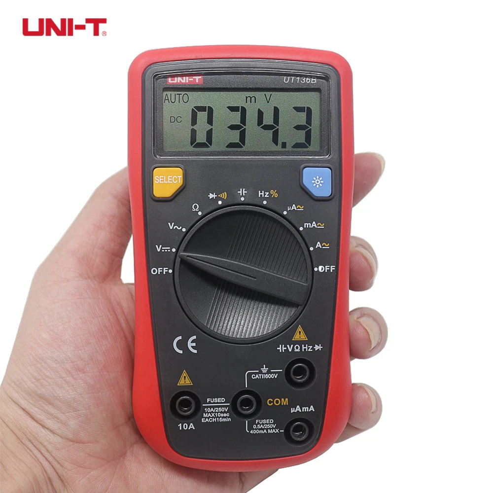 UNI T UT136B Цифровой мультиметр Mini Авто начиная с рук Multimetro AC/DC тока Напряжение