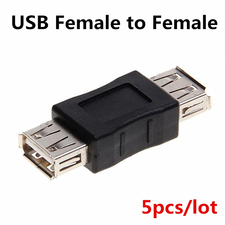 5pcs/lot USB 2.0 Female to Female Connector USB Extension Coupler USB