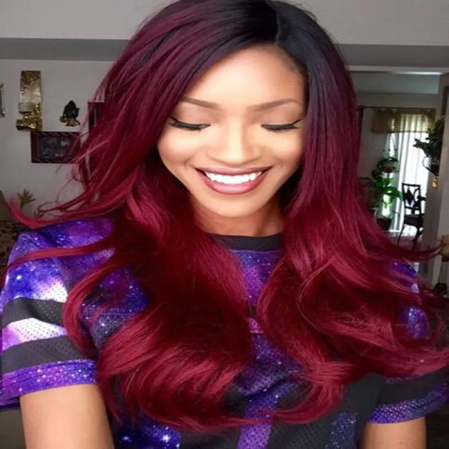 Red Hair Weave 3 Bundle 99J Peruvian Virgin Hair Body Wave Hair