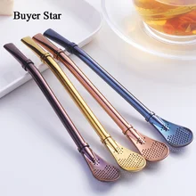 1 шт. с 1 щеткой Yerba mate соломенный фильтр 304 нержавеющая сталь Bombilla многоразовые питьевые соломы металлические чайные инструменты барные аксессуары