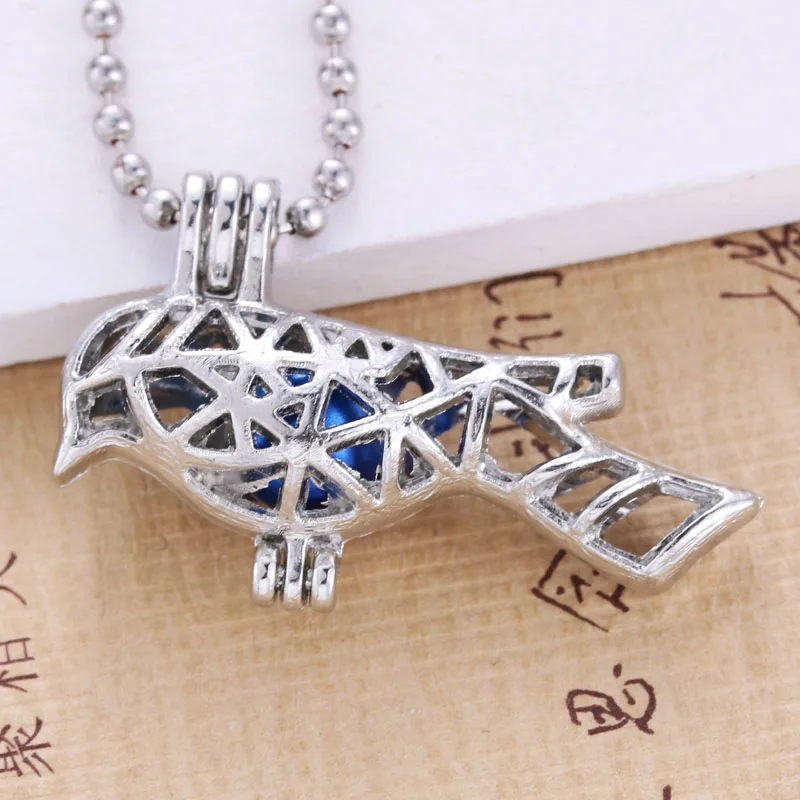 6pcs Bright bird Pearl Cage Jewelry Making Bead Pendant Aroma Essential Oil Diffuser Locket For Oyster | Украшения и аксессуары
