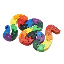 Детская игрушка 26 шт. английские буквы прекрасный пазл-змея игрушка Дети животные деревянные головоломки Детский манеж развивающие