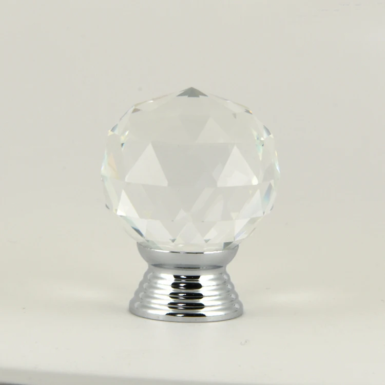 10pcs 30mm Clear Crystal Cabinet Knob Drawer Pull Dresser Handle
