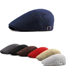 1 шт новая летняя Мужская Женская мода Повседневная берет шляпа модная плоская кепка газетный стиль шляпа в стиле Гэтсби Регулируемые дышащие бейсболки с сетчатыми вставками