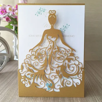 

12psc/lot Free shipping 22 Color personalized free printable girl birthday party decoration paper invitation card wedding invita