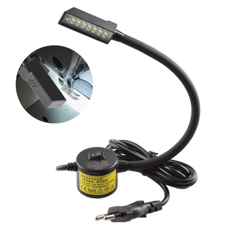 

Sewing Accessories Parts Tools 15 Led Bulbs Table Desk Work Lamp Energy Saving Light Silicone Goose neck Magnetic Mounting Base