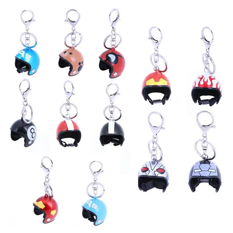 New Motorcycle Helmets Key chain Pendant Classic Keyring Cute Safety