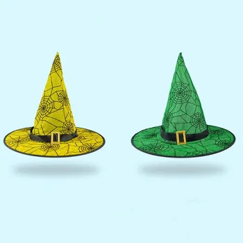 

New Kids Adults Spiderweb Skull Witch Hat Top Wizard Hats Halloween Cosplay Masquerade Party Hats Halloween Party Supplies