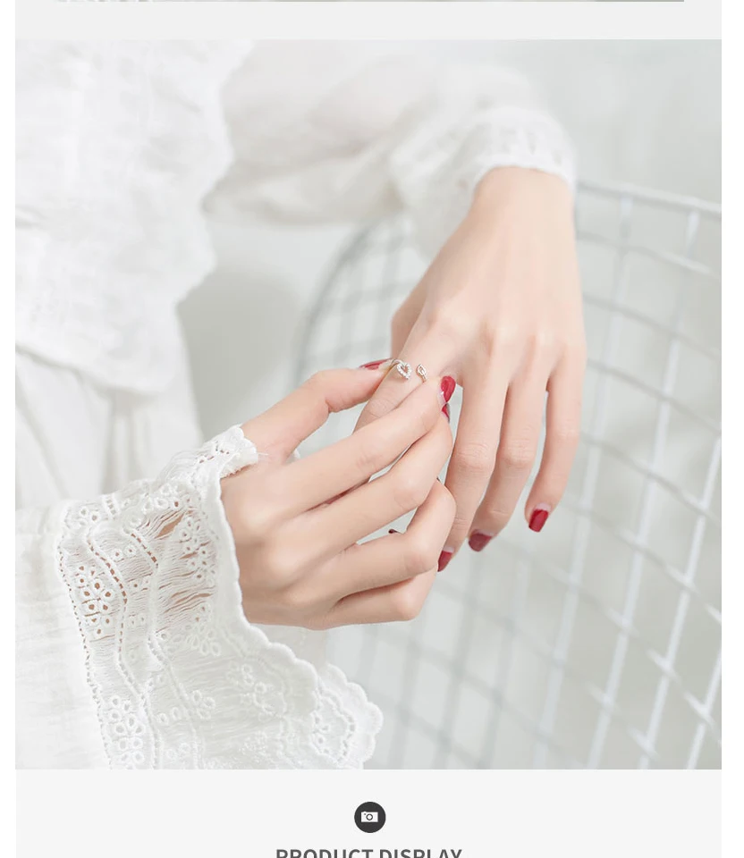 2019 100% 925 Sterling Silver Fashion Jewelry Double Hollow Leaf Round Cubic Zirconia Ring Sizable Girls Kids Xmas Gift Bijoux (4)