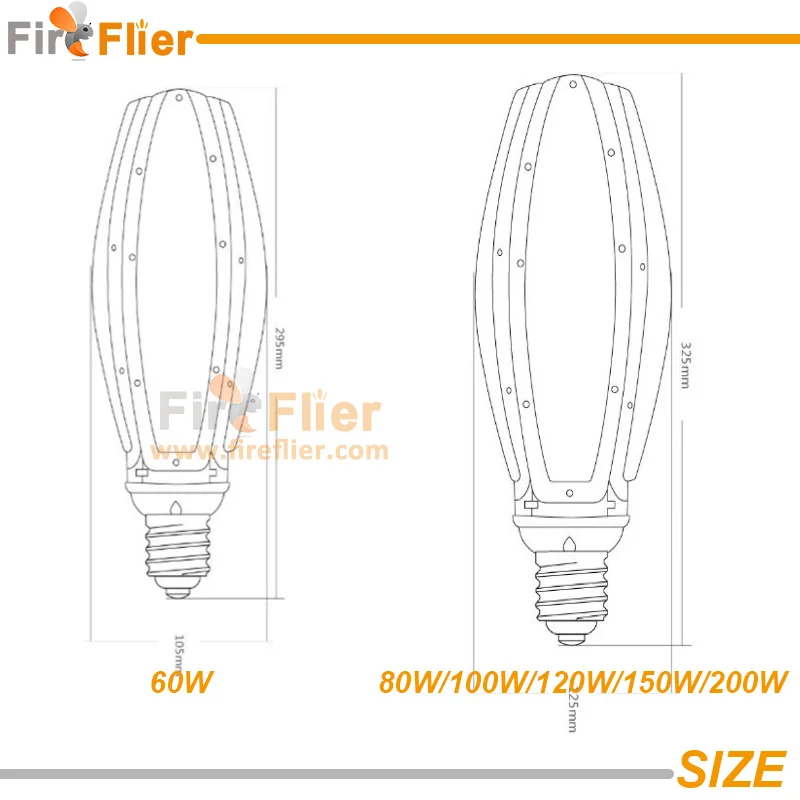 ip65 led corn bulb size