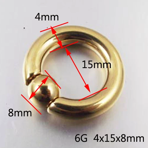 SaYao 1 шт., большие размеры, Золотые серьги из нержавеющей стали, закрытые кольца-кольца BCR, пирсинг для бровей, ниппель, пирсинг, кольцо для носа, ювелирные изделия для тела
