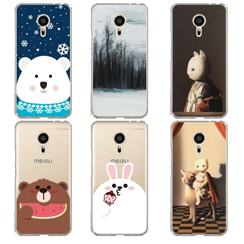 Forest Soft Clear TPU Phone Case For meilan MX6 pro6 U20 U10 A5 M5 M5S E E2 Cat Rabbit Printed Bear Luxury Cover Free Shipping | Мобильные