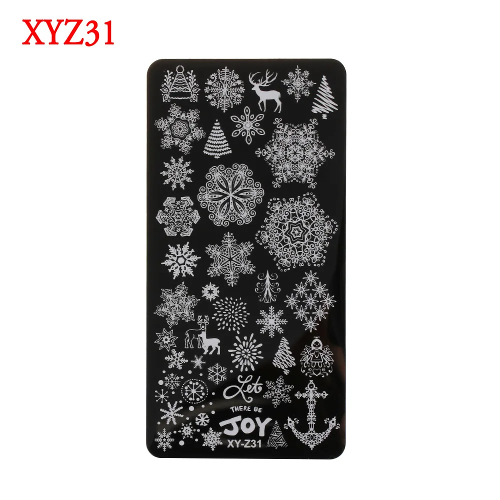 XY-Z31 1 шт. Модные DIY штамповочные пластины для ногтей Череп Кость Сова паук изображение стальной шаблон Хэллоуин дизайн ногтей маникюр трафарет Инструменты - Цвет: XY-Z31
