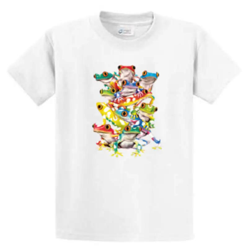 Novelty Design Men Solar Color Changing Frogs Printed Tee Shirts Mens Reg to Big and Tall Port &amp Co Free Shipping | Мужская одежда
