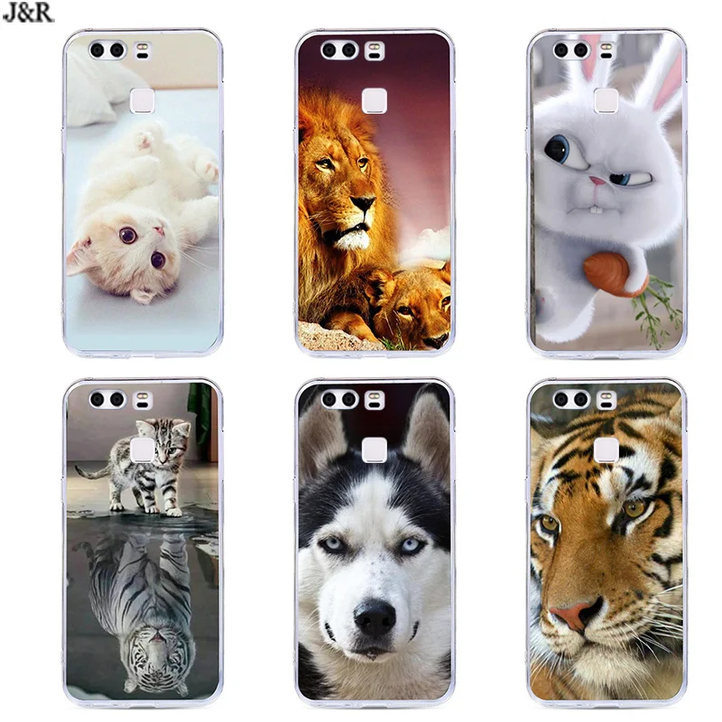 For Huawei P9 5.2&quotCover Silicon soft TPU Transparent Phone Case EVA-L09 Cartoon Colorful Printing Protective Cases |