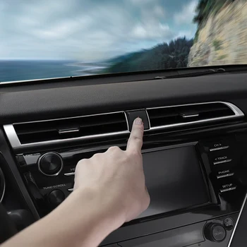 

for Toyota Camry 2018 2019 ABS Matte Car Central Air Condition Outlet Vent Frame Cover Trim Strip Auto Decor Accessories