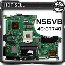 Original N56VB Laptop Motherboard for Asus REV2 3 Mainboard GT740 4G PGA 989 HM76 Fit N56V