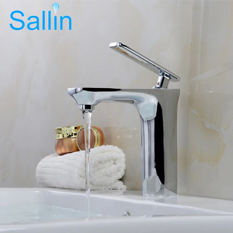 

Square Style Lavatory Basin Water Faucet Single Handle Bathroom Basin Water Tap Luxury Top Quality Basin Faucet 100% Brass Made
