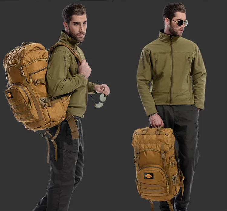 Mochila de Acampamento Viagem dos Homens 50l ao ar Livre Militar Tático Grande Capacidade Bolsas Montanhismo Bolsa Caminhadas Mochila Mod. 1257083 18 Mochilas escal.