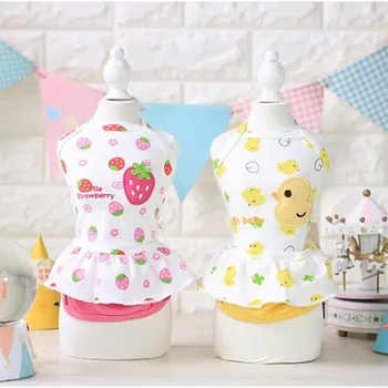 

2016 New Spring And Summer Dog Clothes Cute Cartoon Cotton Pink Pet Vest Puppy Dogs T-Shirt Pet Dog Clothing Apparel