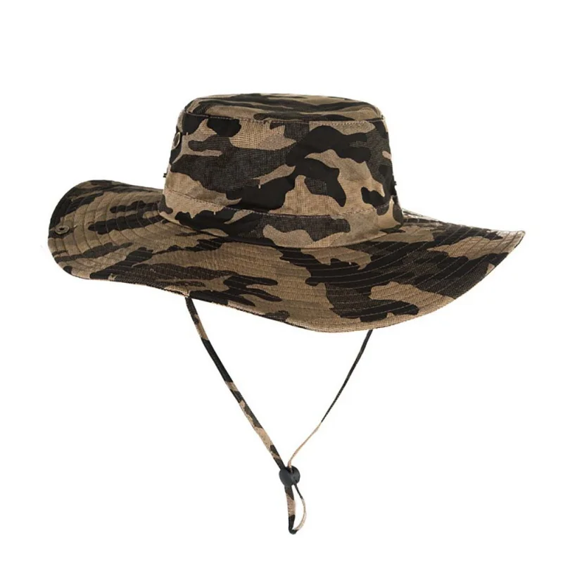 High quality outdoor sun protection camouflage fisherman hat comfortable breathable cool fishing cap great gift