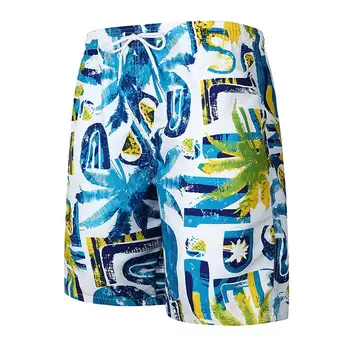 

Men's Summer Quik drying SHorts Fashion Coconut Tree Printing Beach Shorts Breathable Soft Cotton Shorts SAN0