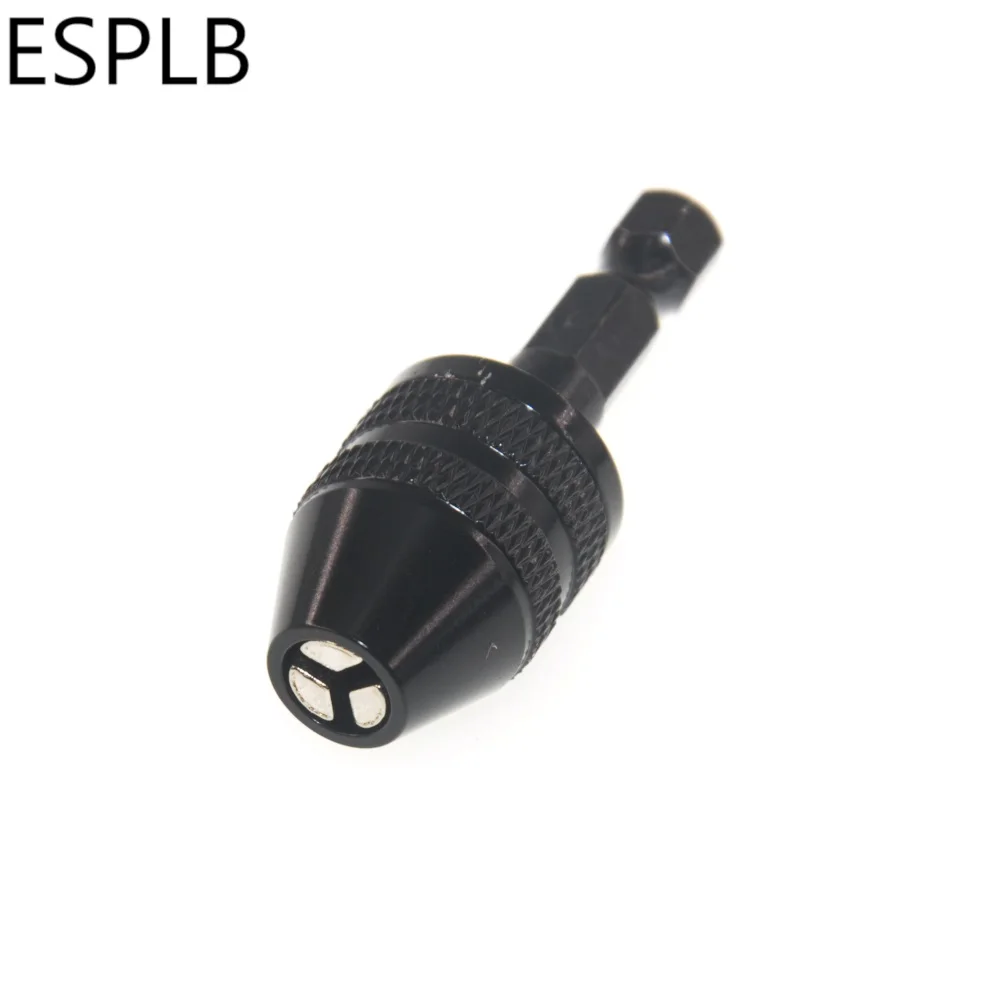 ESPLB Aluminum Alloy 0.3-3.6mm Mini Keyless Drill Bit Chuck Screwdriver Adapter 1/4" Hex Shank Milling Cutters with Quick-change