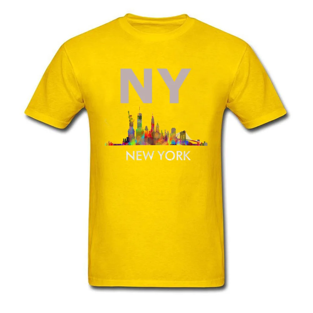 New York City Skyline v05 Cityscape Watercolor_yellow