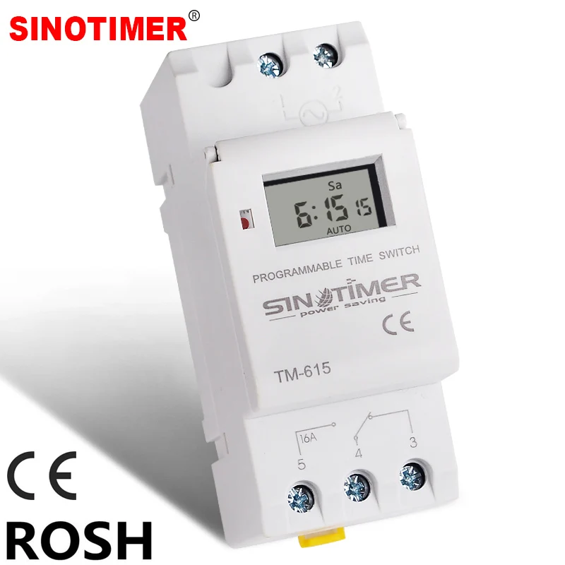 

SINOTIMER Brand Electronic Weekly 7 Days Programmable Digital TIME SWITCH Relay Timer Control AC 220V 230V 16A Din Rail Mount