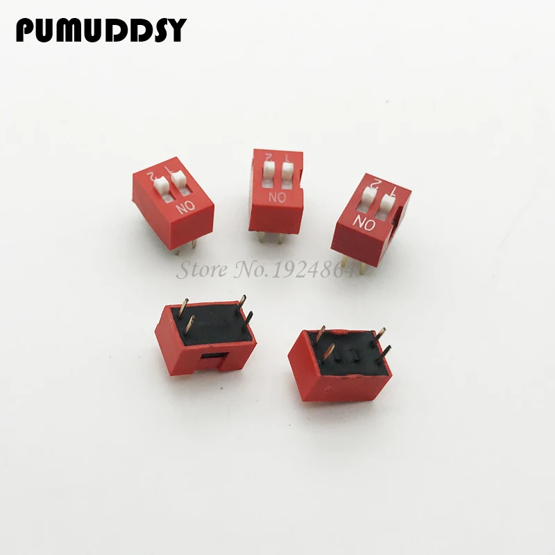 

10PCS Slide Type Switch Module 2.54mm 2 Position bit Way DIP Red Pitch NEW