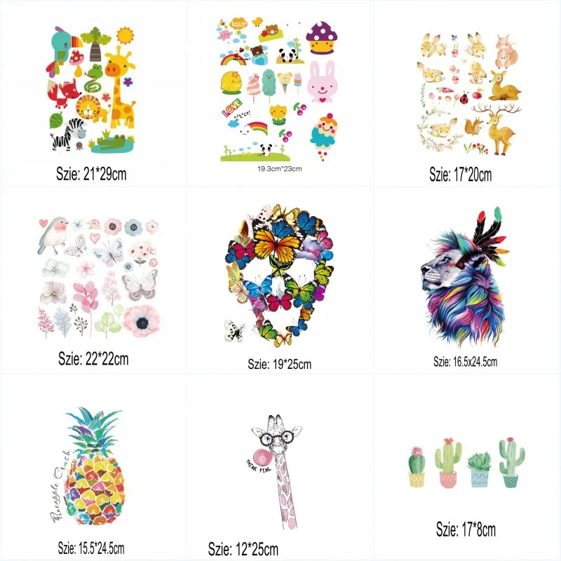 

New Fashion animal Skull Iron On Patches Stickers Washable Appliques A-level Heat Transfer For T-shirt DIY Accessory Clothes