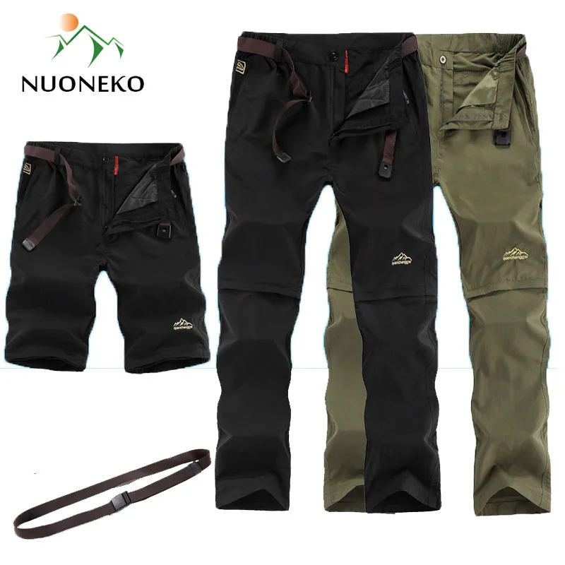 Новые быстросохнущие Походные штаны NUONKEO мужские летние Съемные спортивные