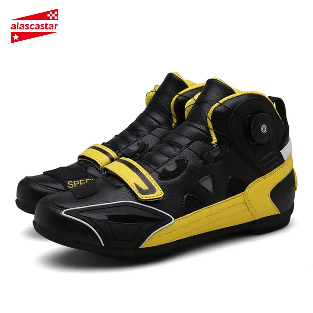 

New Motorcycle Boots Men Riding Moto Boots Breathable Motorcycle Shoes Motorbike Biker Chopper Cruiser Touring Ankle Shoes