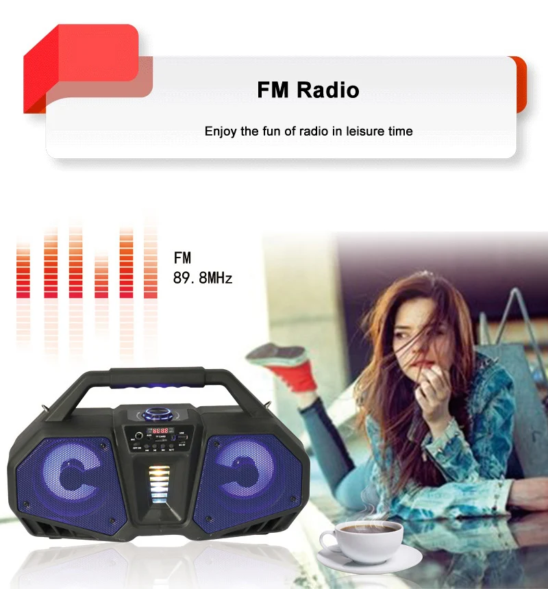 Hifi портативный Bluetooth динамик беспроводной сабвуфер с микрофоном/TF/USB/FM радио тяжелый bassoutside спикер вечерние колонки для живота