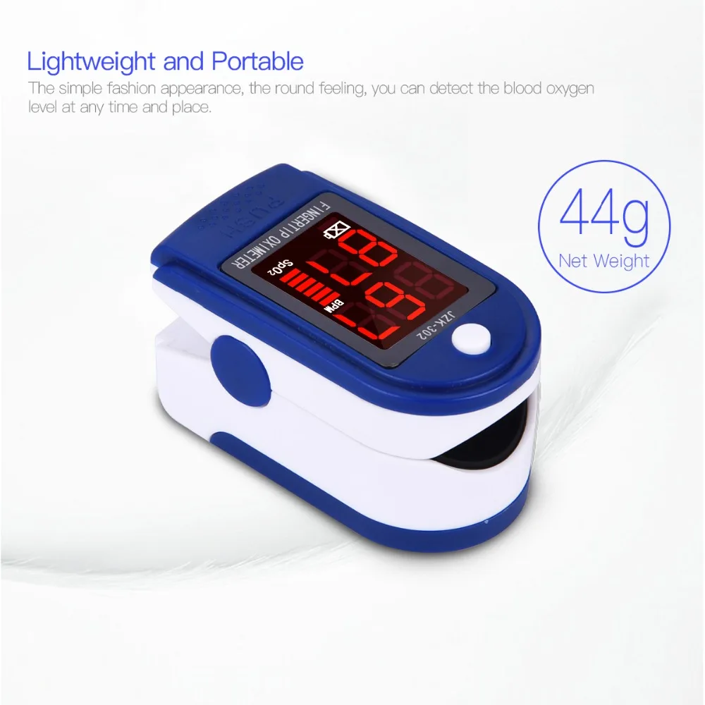 

Medical Household LED Digital Infrared Finger Pulse Oximeter Blood Oxygen SpO2 Monitor Oxygen Saturation Meter with Box Bag