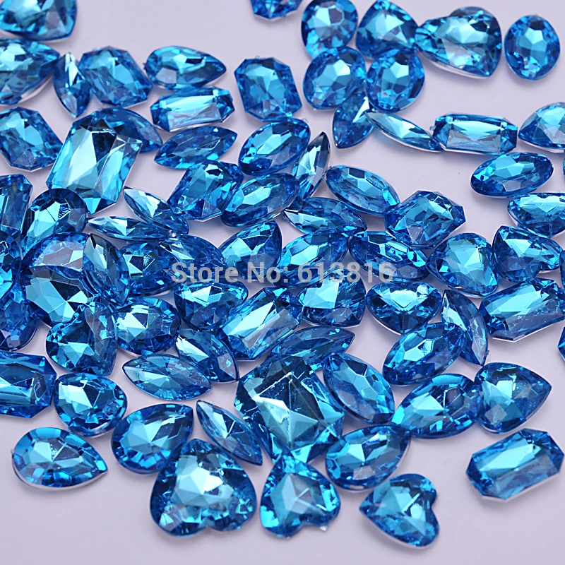 

New style Mix size Stones silver base Pointback Rhinestone, Mixed shape Acrylic Rhinestones For Jewelry Making,DIY Decoration