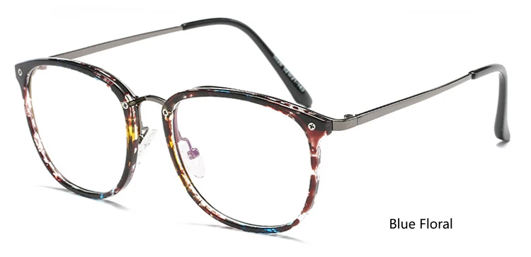Ralferty, большие очки, оправа, женские прозрачные большие очки TR90, металлические очки, винтажные очки, черные очки Oculos 026 - Цвет оправы: Синий