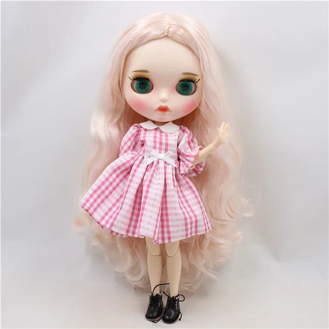 Ледяная фабрика blyth кукла 1/6 bjd белая кожа сустава тела бледно-розовые волосы, новое матовое лицо резные губы с бровями, BL136/2352 30 см - Цвет: doll clothes shoes