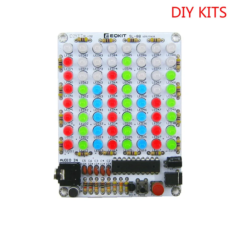 

GHXAMP 8*8 Music Audio LED Level indicator KIT DIY MP3 Sound control spectrum Indicator SMD welding Amplifier DIY board DC 5V