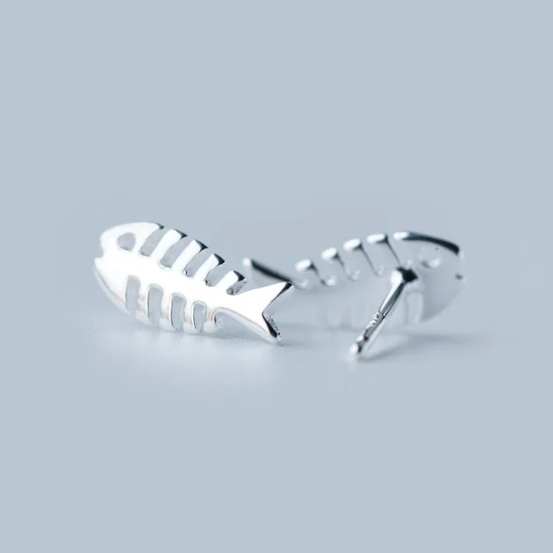 Стерлингового серебра 925 пробы рыбы серьги стержня для Для женщин предотвратить аллергия Обручение аксессуары pendientes mujer moda A114